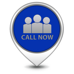 call now pointer icon on white background