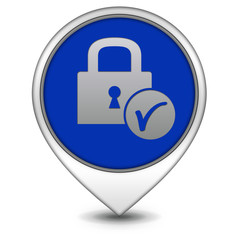 Lock pointer icon on white background