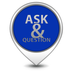 Q&A  pointer icon on white background