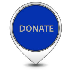 Donate pointer icon on white background