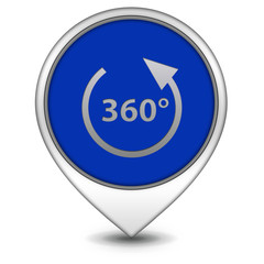 360 degrees pointer icon on white background