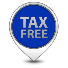 Tax free pointer icon on white background