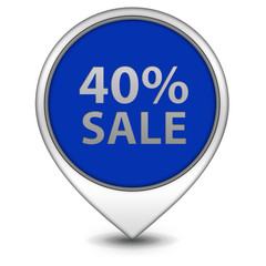 Sale forty percent pointer icon on white background