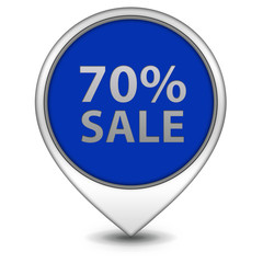 Sale seventy percent pointer icon on white background
