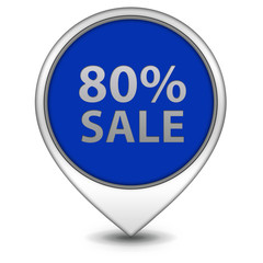 Sale eighty percent pointer icon on white background