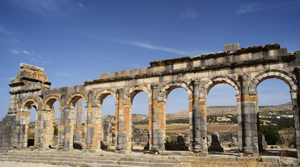 Fototapeta premium Morocco. The ruins of the ancient Roman city of Volubilis