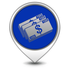 Money pointer icon on white background