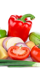 Vegetables on white