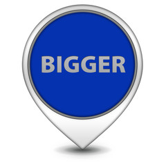 Bigger pointer icon on white background