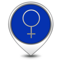 Female pointer icon on white background