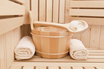 wooden sauna accessories