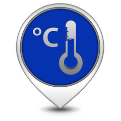  Celsius pointer icon on white background