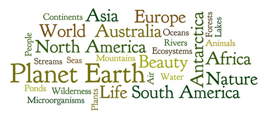 Planet Earth word cloud