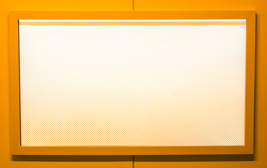 Blank orange tv screen. Place for your text.
