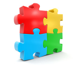 Colored Puzzle (clipping path included)