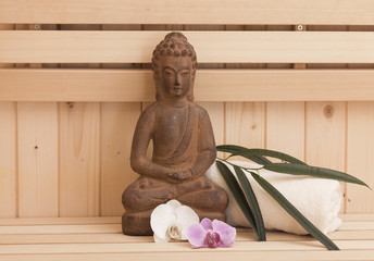 buddha figure, spa and wellness background