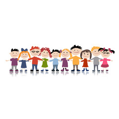 Fototapeta premium Funny children, sketch for your design