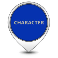 Character pointer icon on white background