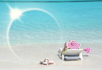 Beach scene. Great Exuma, Bahamas