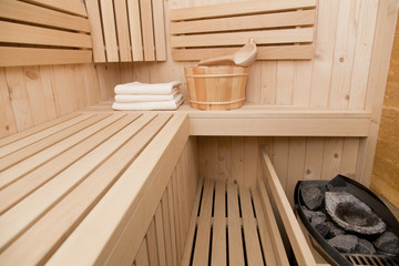 Fototapeta na wymiar relaxation in sauna