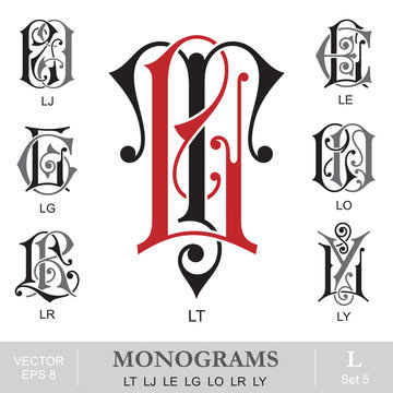 Vintage Monograms LT LJ LE LG LO LR LY