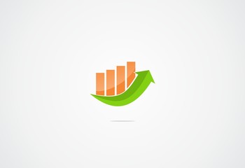 arrow finance business icon logo
