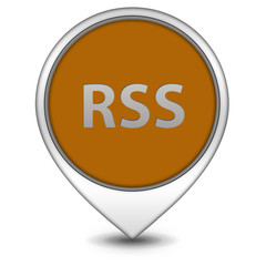 RSS pointer icon on white background