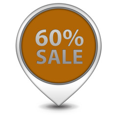 Sale sixty percent pointer icon on white background