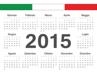 Vector Italian circle calendar 2015