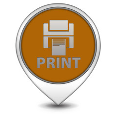 Print pointer icon on white background