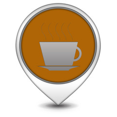 Coffee pointer icon on white background