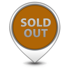 Sold out pointer icon on white background