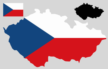 Czech Republic map and flag vector