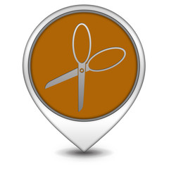 Scissors pointer icon on white background