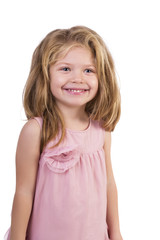 Closeup portrait of an adorable  little girl smiling