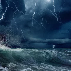 Wallpaper murals Storm Stormy sea
