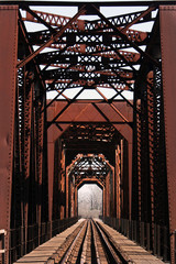 Historical railway bridge in Richmond, Texas