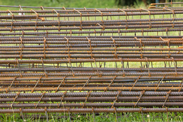 Rusted steel fittings construction elements