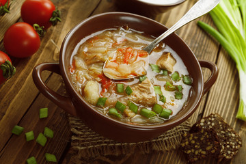 Soup with cabbage and meat