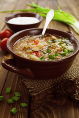Soup with cabbage and meat