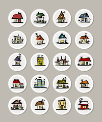 Set of icons with houses for your design