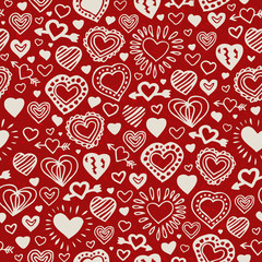 Valentine hand drawn pattern