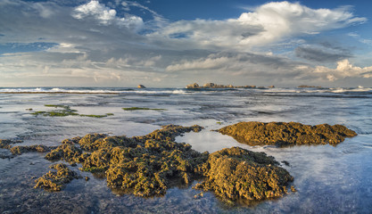 golden stone's under clouds