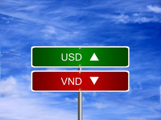 VND USD Forex Sign
