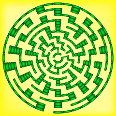 Green round maze (10 circles)