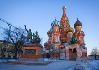 Fototapeta na wymiar Saint Basil's Cathedral in the winter, Moscow, Russia