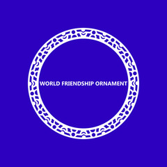 Ornament with Abstract Humans' figures holding hands. Can be