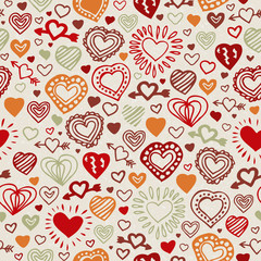 Valentine hand drawn pattern
