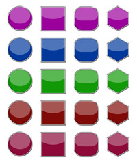 Set of colored web buttons