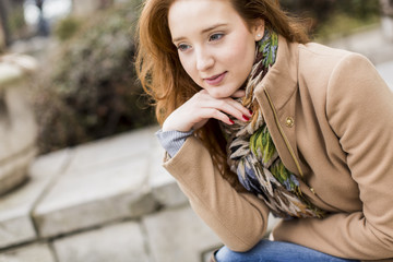 Naklejka premium Young red hair woman